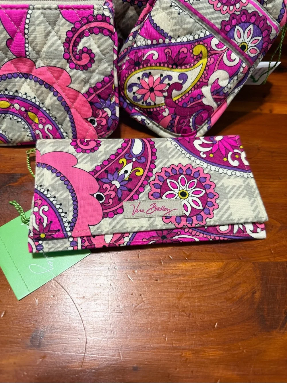 NWT Vera Bradley Set “Paisley Meets Plaid”Tote with 5 Matching Accessories